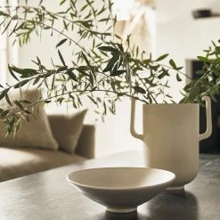 Lulu And Georgia Sheldon Ceramics Flared Bowl, Stone Outdoor Collection