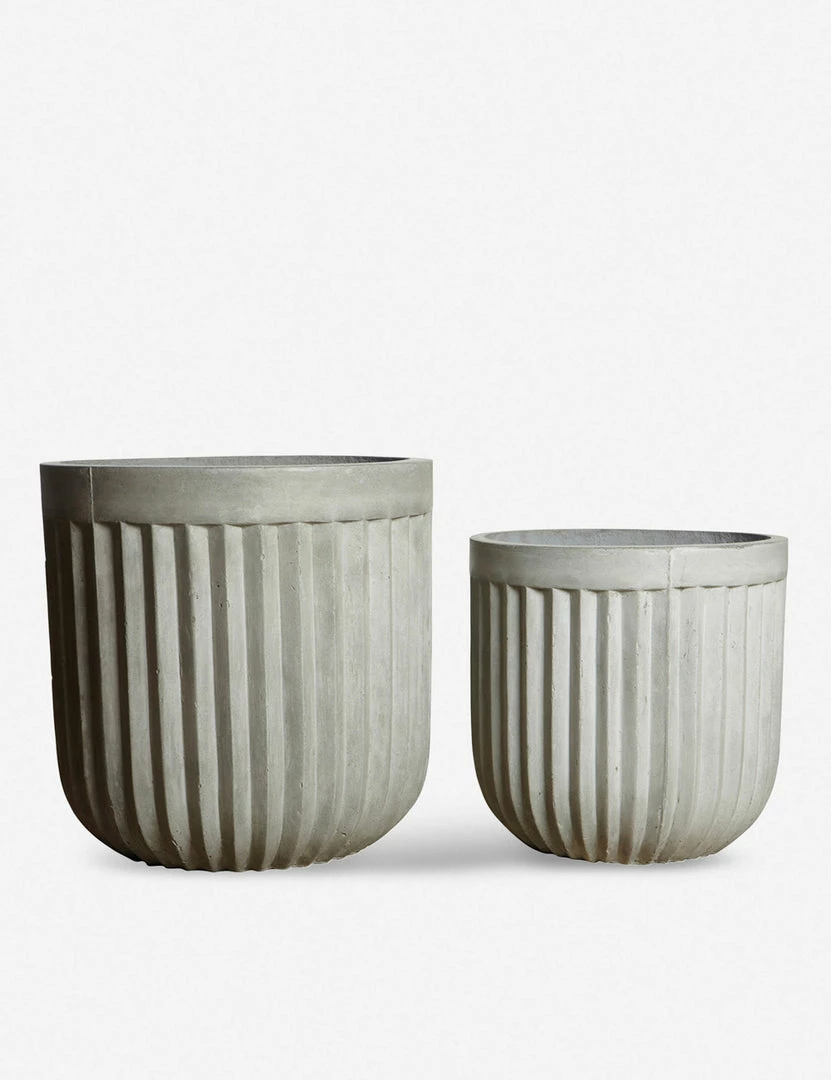 Best Pirce 🛒 Lulu And Georgia Willis Concrete Planters (Set Of 2) ❤️ 3 Lulu And Georgia Willis Concrete Planters (Set Of 2)