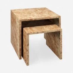 Lulu And Georgia Raisa Burl Wood Nesting Side Tables (Set Of 2)