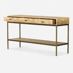 Lulu And Georgia Lorca Burl Wood Console Table