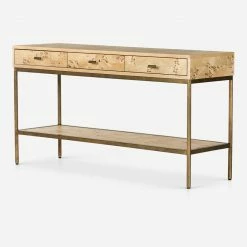 Lulu And Georgia Lorca Burl Wood Console Table