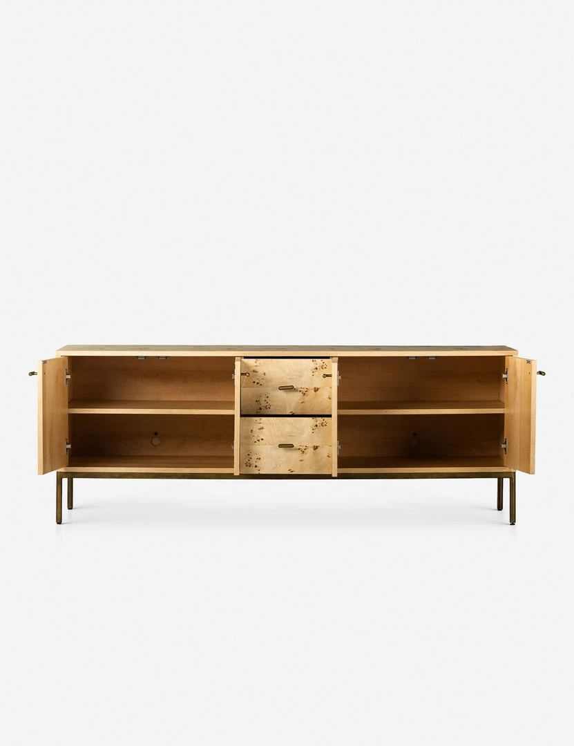 Brand new 🌟 Lulu And Georgia Lorca Burl Wood Media Console 😉 4 Lulu And Georgia Lorca Burl Wood Media Console