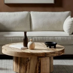 Lulu And Georgia Boni Round Pedestal Coffee Table New