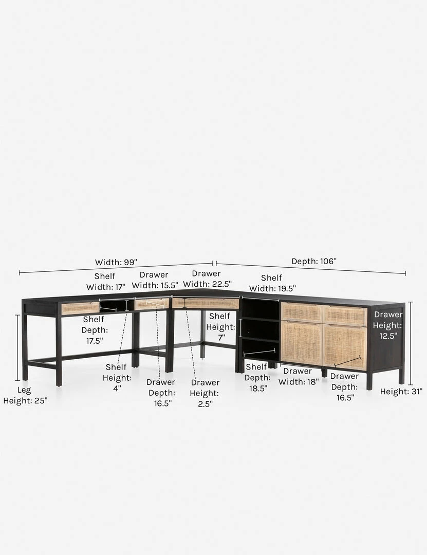 Best deal π Lulu And Georgia Furniture Margot Modular Desk With Filing Sideboard β 32 Lulu And Georgia Furniture Margot Modular Desk With Filing Sideboard