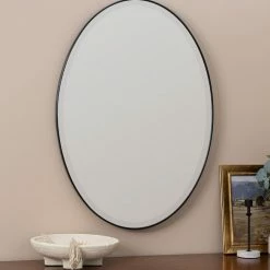 Lulu And Georgia Luke Oval Mirror, Black New