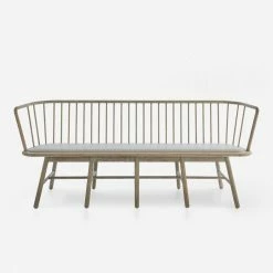 Lulu And Georgia Furniture Marissa Bench, Gray Leather