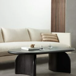 Lulu And Georgia Ada Oval Coffee Table, Black Organic Harmony Collection