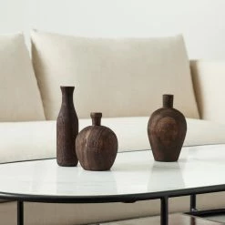 Lulu And Georgia Charlynn Wood Vases (Set Of 3)