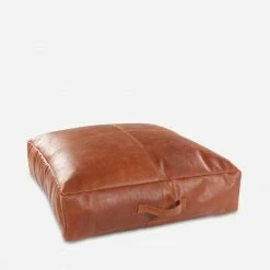 Lulu And Georgia Carlson Leather Floor Pillow Earth Tones