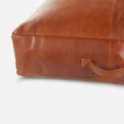 Lulu And Georgia Carlson Leather Floor Pillow Earth Tones