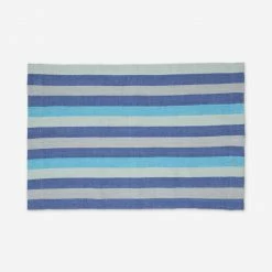 Lulu And Georgia Bolé Road Textiles Turkana Bath Mat, Azure