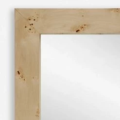 Lulu And Georgia Bree Burl Wood Square Mirror New