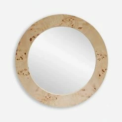 Lulu And Georgia New Bree Burl Wood Round Mirror
