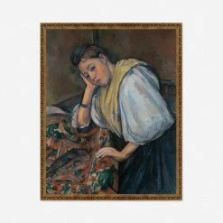 Lulu And Georgia 'Young Italian Woman At A Table' Wall Art By Paul Cezanne