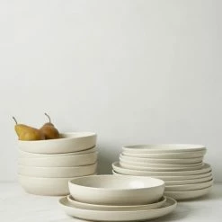 Lulu And Georgia Casafina Pacifica Dinnerware, Vanilla (18-Piece Set) Earth Tones