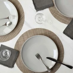 Lulu And Georgia Chilewich Basketweave Round Placemat (Set Of 4) Outdoor Collection
