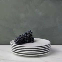 Lulu And Georgia Kitchen + Dining Friso Dinner Plates (Set Of 6) By Costa Nova