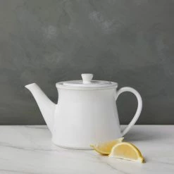 Lulu And Georgia Friso Tea Pot, White By Costa Nova
