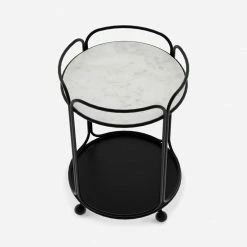 Lulu And Georgia Curved + Rounded Nathalie Round Bar Cart