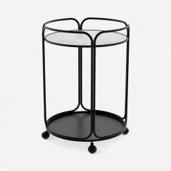 Lulu And Georgia Curved + Rounded Nathalie Round Bar Cart