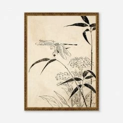 Lulu And Georgia 'Dragonfly, Coxcomb And Bamboo' Print By Miyazaki Yūzen
