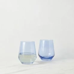 Lulu And Georgia Muted Pastels Estelle Stemless Wine Glass (Set Of 2)