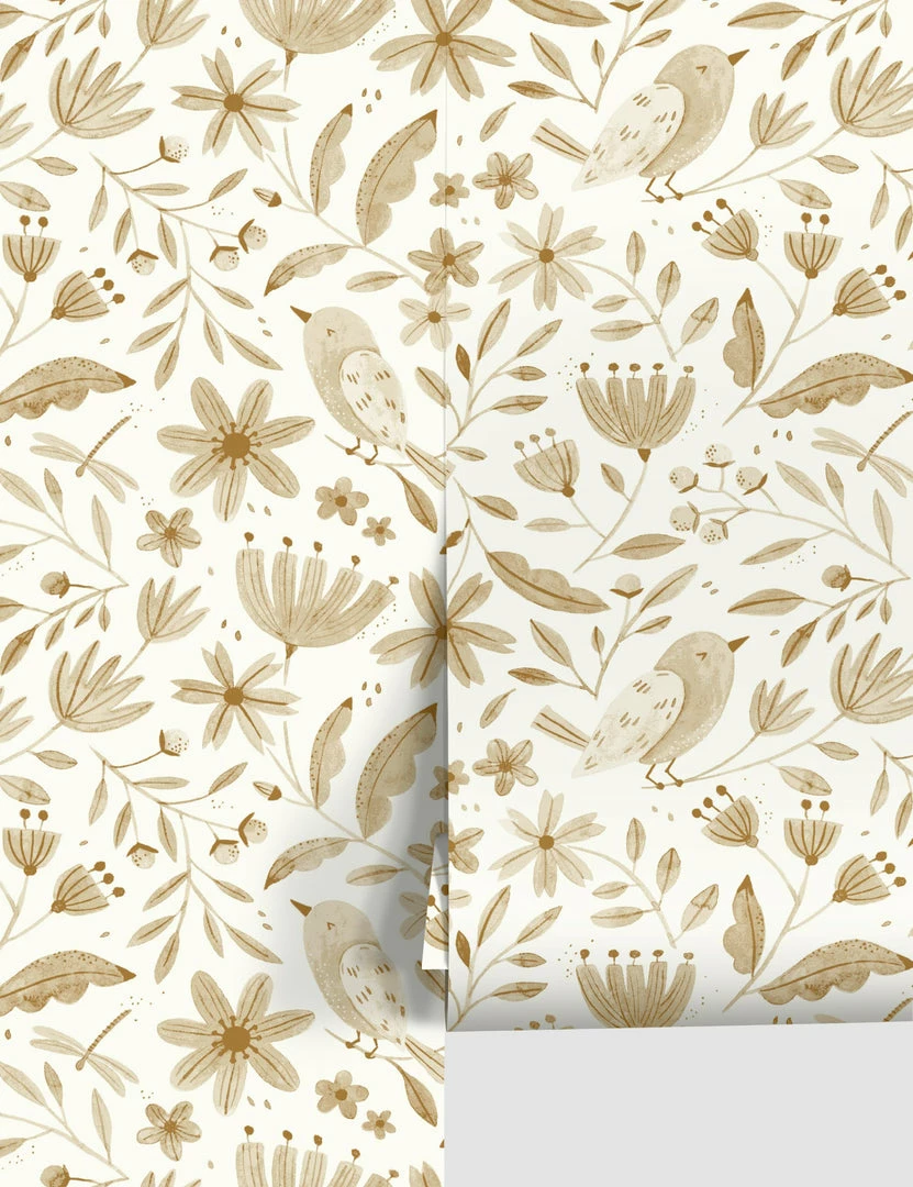 Hot Sale 🤩 Lulu And Georgia Earth Tones Garden Birds Wallpaper By Rylee + Cru 💯 4 Lulu And Georgia Earth Tones Garden Birds Wallpaper By Rylee + Cru