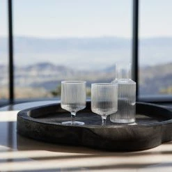Lulu And Georgia Rian Ripple Bedside Carafe Set Organic Harmony Collection