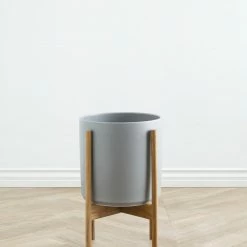 Lulu And Georgia Accessories + Décor LBE Design Ceramic Planter + Teak Stand