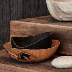 Lulu And Georgia Organic Harmony Collection Korean White Oak Black Wave Bowl By Namu Home Goods