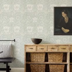 Lulu And Georgia Morris & Co. Pure Honeysuckle & Tulip Wallpaper