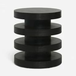 Lulu And Georgia Pentwater Round Side Table By Sarah Sherman Samuel, Black