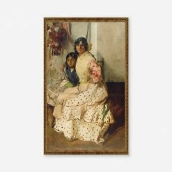 Lulu And Georgia Walls 'Pepilla The Gypsy And Her Daughter' Wall Art By Joaquín Sorolla Y Bastida Gold, Original Work Held By The J. Paul Getty Museum