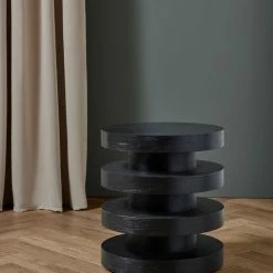 Lulu And Georgia Pentwater Round Side Table By Sarah Sherman Samuel, Black