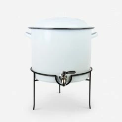 Lulu And Georgia Enamelware Beverage Dispenser With Rack