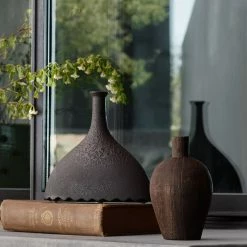 Lulu And Georgia Noelle Geometric Vase, Black By Lemieux Et Cie Organic Harmony Collection