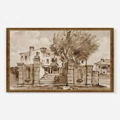 Lulu And Georgia 'View Of A Villa' Wall Art By Giambattista Tiepolo Earth Tones