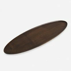 Lulu And Georgia Walnut Wood Elongated Oval Footed Plate By Namu Home Goods Organic Harmony Collection