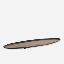 Lulu And Georgia Walnut Wood Elongated Oval Footed Plate By Namu Home Goods Organic Harmony Collection