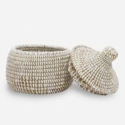 Lulu And Georgia Décor White Wishing Basket By Expedition Subsahara