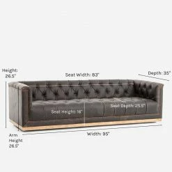 Lulu And Georgia Afia Leather Sofa, Distressed Black Furniture
