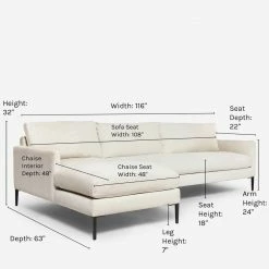 Lulu And Georgia Performance Fabric Furniture Allisen Sectional Sofa