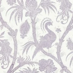 Lulu And Georgia Muted Pastels Scalamandre Balinese Peacock Wallpaper