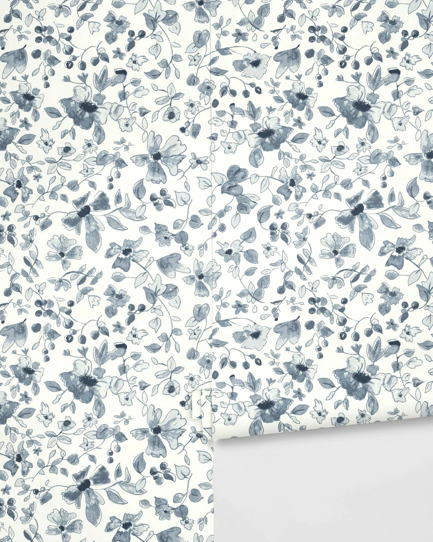 Budget 🤩 Lulu And Georgia Blue Floral Wallpaper By Rylee + Cru Walls ✨ 4 Lulu And Georgia Blue Floral Wallpaper By Rylee + Cru Walls