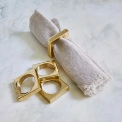 Lulu And Georgia Modernist Napkin Ring Set Muted Pastels