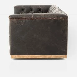 Lulu And Georgia Afia Leather Sofa, Distressed Black Furniture
