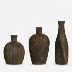Lulu And Georgia Charlynn Wood Vases (Set Of 3)