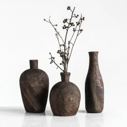 Lulu And Georgia Charlynn Wood Vases (Set Of 3)