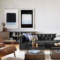 Lulu And Georgia Afia Leather Sofa, Distressed Black Furniture