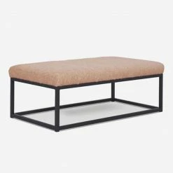 Lulu And Georgia Bouclé + Textural Fabric Elle Ottoman